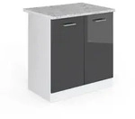 Vicco Sp&uuml;lenunterschrank, Schwarz Hochglanz, Wei&szlig;, Holzwerkstoff, 1 F&auml;cher,