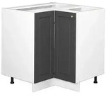 Vicco Eckunterschrank, Anthrazit, Wei&szlig;, Holzwerkstoff, 1 F&auml;cher, Formgebogen,