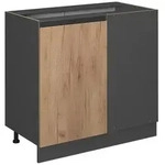 Vicco Eckunterschrank, Honigeiche, Anthrazit, Holzwerkstoff, 1 F&auml;cher,...