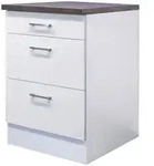 FlexWell Schubkastenunterschrank, Wei&szlig;, Holzwerkstoff, 3 Schublade(n) Schubladen,