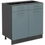 Vicco K&uuml;chenunterschrank, Blaugrau, Anthrazit, Holzwerkstoff, 1 F&auml;cher, 2