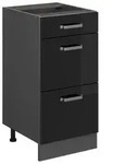 Vicco K&uuml;chenunterschrank, Schwarz Hochglanz, Anthrazit, Holzwerkstoff, 3...