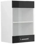 Vicco K&uuml;chenglasschrank, Schwarz Hochglanz, Wei&szlig;, Holzwerkstoff, 1 F&auml;cher,