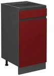 Vicco K&uuml;chenunterschrank, Rot, Anthrazit, Holzwerkstoff, 1 F&auml;cher, 1...