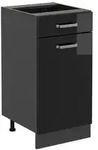 Vicco K&uuml;chenunterschrank, Schwarz Hochglanz, Anthrazit, Holzwerkstoff, 1...