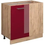 Vicco Eckunterschrank, Rot, Honigeiche, Holzwerkstoff, 1 F&auml;cher, Rechteckig,