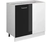 Vicco Eckunterschrank, Schwarz Hochglanz, Wei&szlig;, Holzwerkstoff, 1 F&auml;cher,