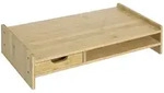 Homcom Monitorst&auml;nder, Natur, Holz, 25.5x11.5x49 cm,