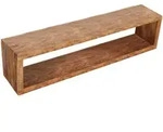 Livetastic Wandregal, Natur, Holz, Mangoholz, massiv, 80x20x15 cm, K&uuml;chen,