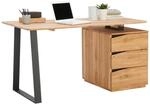 Linea Natura Schreibtisch, Wildeiche, Holz, Wildeiche, massiv, 3 Schublade(n)