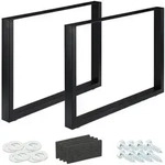 Relaxdays 2Xtischkufen, Schwarz, Metall, 100x72x8 cm, Esszimmer, Tische, Esstische,