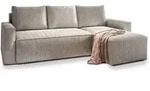 Masseno Ecksofa, Creme, Kunststoff, 3-Sitzer, L-Form, seitenverkehrt