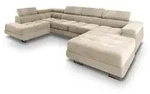 Masseno Wohnlandschaft, Creme, Metall, 5-Sitzer, U-Form, 345x90x202 cm, Wohnzimmer,