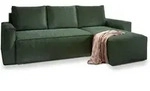 Masseno Ecksofa, Gr&uuml;n, Kunststoff, 3-Sitzer, L-Form, seitenverkehrt