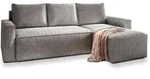 Masseno Ecksofa, Hellgrau, Kunststoff, 3-Sitzer, L-Form, seitenverkehrt
