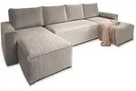 Masseno Wohnlandschaft, Beige, Kunststoff, 5-Sitzer, U-Form, 295x85x140 cm,