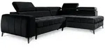 Fun M&ouml;bel Ecksofa, Schwarz, Textil, L-Form, 275x200 cm, Wohnzimmer, Sofas & Couches,