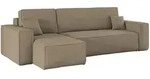 Kaiser M&ouml;bel Ecksofa, Cappuccino, Textil, 4-Sitzer, L-Form,L-Form, 244x142 cm,