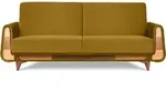 Konsimo&reg; 3-Sitzer-Schlafsofa, Gelb, Holz, Holzwerkstoff, Textil, Rechteckig,