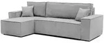 Idohome Ecksofa, Hellgrau, Textil, 4-Sitzer, L-Form,L-Form, 244x155 cm, Wohnzimmer,
