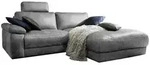 Kawola Ecksofa, Grau, Textil, Echtholz, 3-Sitzer, F&uuml;llung: Schaumstoff,...
