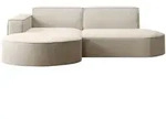 Kaiser M&ouml;bel Ecksofa, Beige, Textil, 4-Sitzer, L-Form, 236x165 cm, Reach,