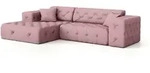 Fun M&ouml;bel Ecksofa, Pink, Textil, Ottomane links, 266x171 cm, Wohnzimmer, Sofas &