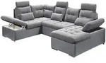 ed exciting design Wohnlandschaft, Grau, Textil, 7-Sitzer, U-Form, 324x104x218 cm,