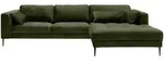 Trendmanufaktur Ecksofa Luzi, Dunkelgr&uuml;n, Textil, 4-Sitzer, F&uuml;llung: Schaumstoff,