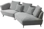 Kawola Designsofa, Grau, Metall, Nachbildung, 3-Sitzer, F&uuml;llung: Schaumstoff,
