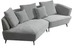 Kawola Designsofa, Grau, Metall, Nachbildung, 3-Sitzer, F&uuml;llung: Schaumstoff,