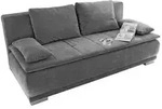 Mid.you Schlafsofa, Dunkelgrau, Kunststoff, Uni, F&uuml;llung: Polyester, 208x93x105 cm,