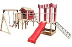 Home Deluxe Spielpark, Rot, Holz, 555x215x340 cm, Outdoor Spielzeug, Spielh&auml;user
