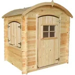 Timbela Kinderspielhaus, Beige, Holz, 146x145x112 cm, Outdoor Spielzeug, Spielh&auml;user