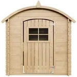 Timbela Kinderspielhaus, Beige, Holz, 146x145x112 cm, Outdoor Spielzeug,...