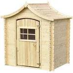 Timbela Kinderspielhaus, Beige, Holz, 146x152x112 cm, Outdoor Spielzeug,...