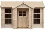 Timbela Kinderspielhaus, Beige, Holz, 241x151x187 cm, Outdoor Spielzeug,...