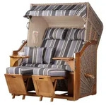 bene living Strandkorb, Blaugrau, Holz, 2-Sitzer, F&uuml;llung: