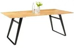 Musterring Esstisch Tavia, Schwarz, Eiche, Holz, Eiche, massiv, rechteckig, Kufe,