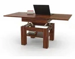 designimpex Couchtisch, Nussbaum, Holzwerkstoff, 70x57x75 cm, Wohnzimmer,