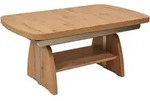 Venda Couchtisch, Wildeiche, Holzwerkstoff, Wildeiche, Wange, 75x55-74x125-245 cm,