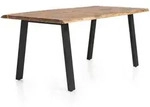 P & B Esstisch, Natur, Schwarz, Holz, Akazie, massiv, rechteckig, eckig, 80x76.5x140