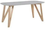 Mid.you Esstisch, Grau, Natur, Holz, Holzwerkstoff, Eiche, massiv, oval, Haarnadel,