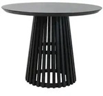 Mid.you Esstisch, Schwarz, Holz, Kautschukholz, furniert, massiv, rund, S&auml;ule,