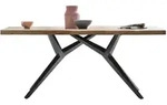 Mid.you Esstisch, Natur, Schwarz, Holz, Metall, Akazie, massiv, rechteckig, Y-Form,