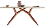 Mid.you Esstisch, Braun, Natur, Holz, Metall, Wildeiche, massiv, rechteckig, Y-Form,