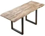 SAM Esstisch, Beige, Metall, Echtholz, Quadratisch, 160x77x90 cm, Esszimmer, Tische,