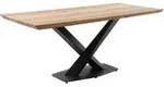 Mid.you Esstisch Gravina, Eiche, Holz, Zerreiche, massiv, rechteckig, X-Form,