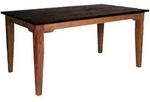 Mid.you Esstisch, Natur, Dunkelbraun, Holz, Teakholz, massiv, rechteckig, eckig,