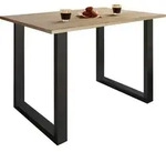 Mid.you Esstisch, Schwarz, Sonoma Eiche, Holzwerkstoff, Metall, rechteckig, U-Form,